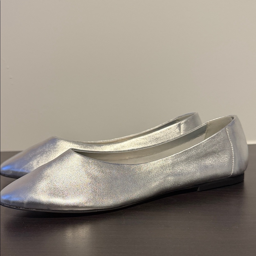 Silver Women's Flats Size 10 Open Edit Nordstrom Exclusive